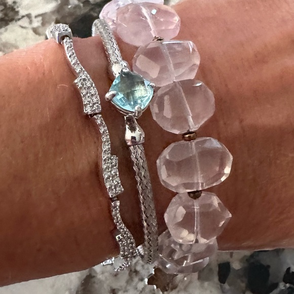 Estate Jewelry - Natural Diamond Sterling Bracelet